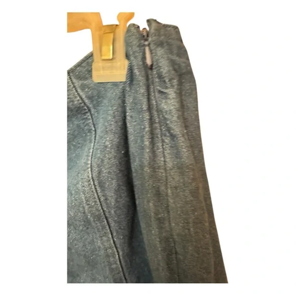 🆕 RECLAIMED VINTAGE vintage Dark Blue denim A-Line Skirt size 10 - Picture 7 of 10